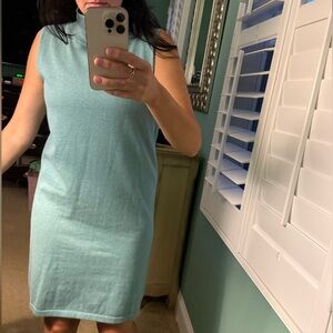 The Burgess Sweater The Paris Mock Neck Dress - Teal